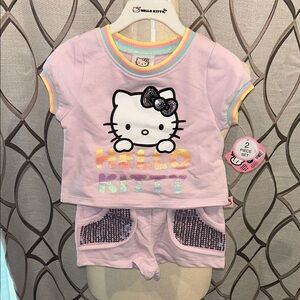 NEW Hello Kitty Toddler Set - Light Purple Rainbow Sequins Size 2T